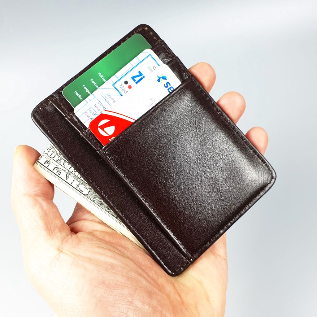 Ví thẻ da bò thật CH108  - 100% da bò thật, BH 3 năm