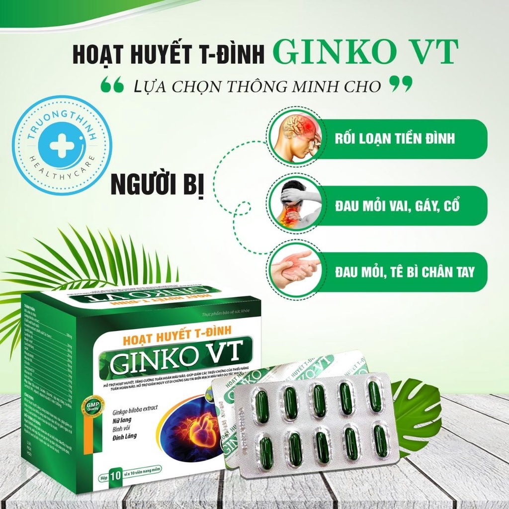 HOẠT HUYẾT T-ĐÌNH GINKO VT hộp 100 viên