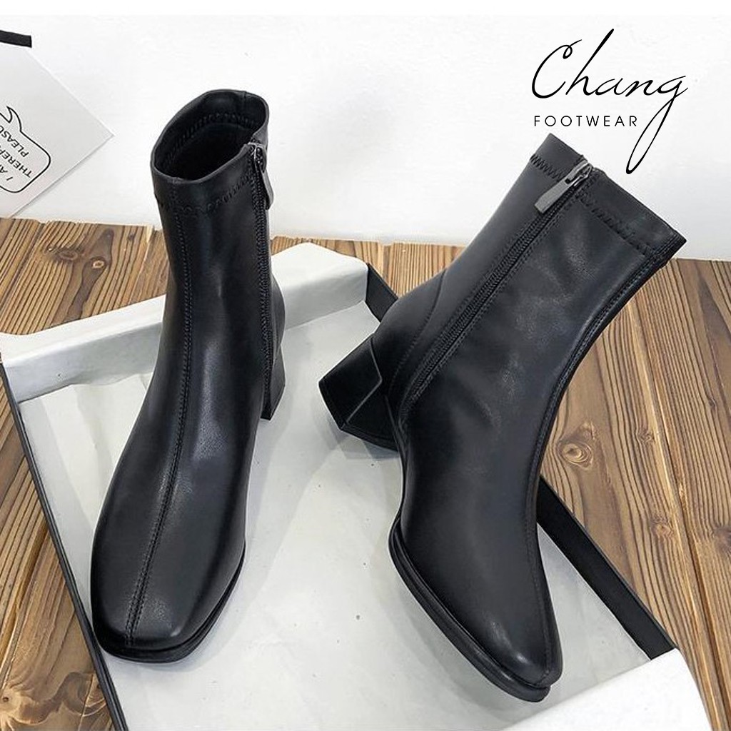 Boot nữ mũi vuông cao gót hàng cao cấp da siêu mềm (mẫu mới 2020) form rộng lùi 1 size (mã 716)