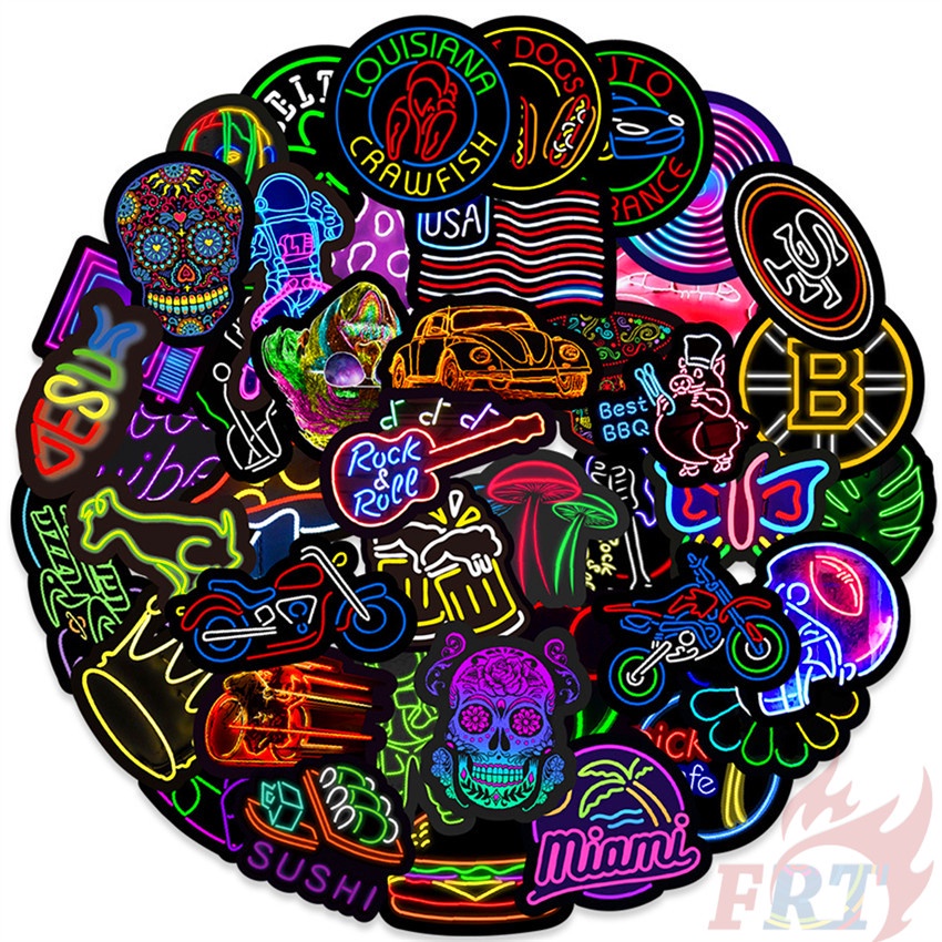 ❉ Neon Color ：VSCO Style - Series 08 JMD Cool Harajuku Graffiti Stickers ❉ 50Pcs/Set Waterproof DIY Fashion Decals Doodle Stickers