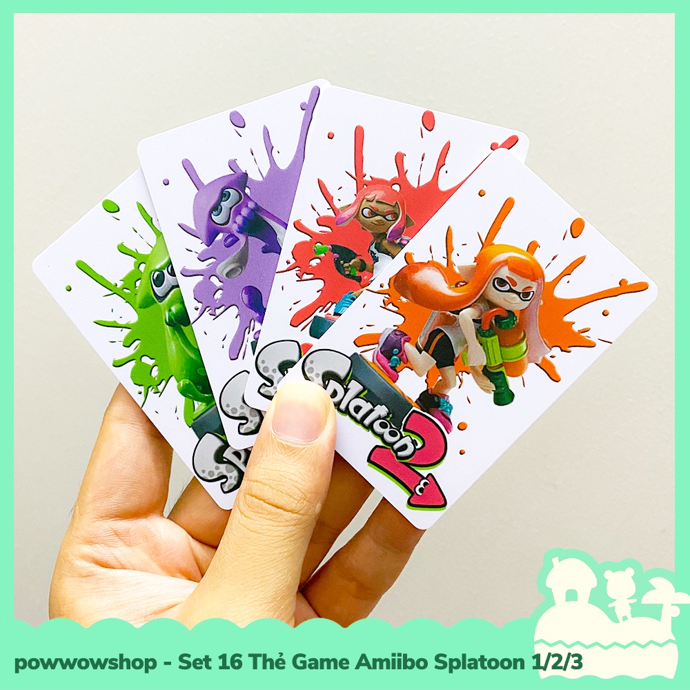 [Sẵn VN - Hỏa Tốc] Set 16 Thẻ Game Amiibo Card Scan NFC Cho Game Splatoon 1,2,3 Nintendo Switch Tặng Kèm Hộp Thiếc