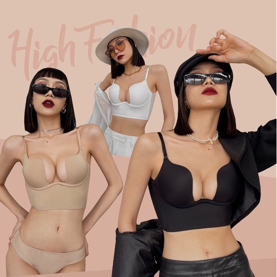 Áo lót mặc áo hở lưng khoét ngực chữ U loại cao cấp đa năng Yion Underwear AU04