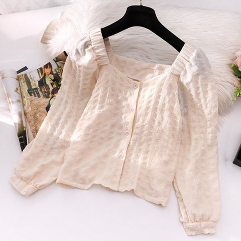 Áo nữ BH tay dài phồng kiểu dáng retro thời trang xinh xắn