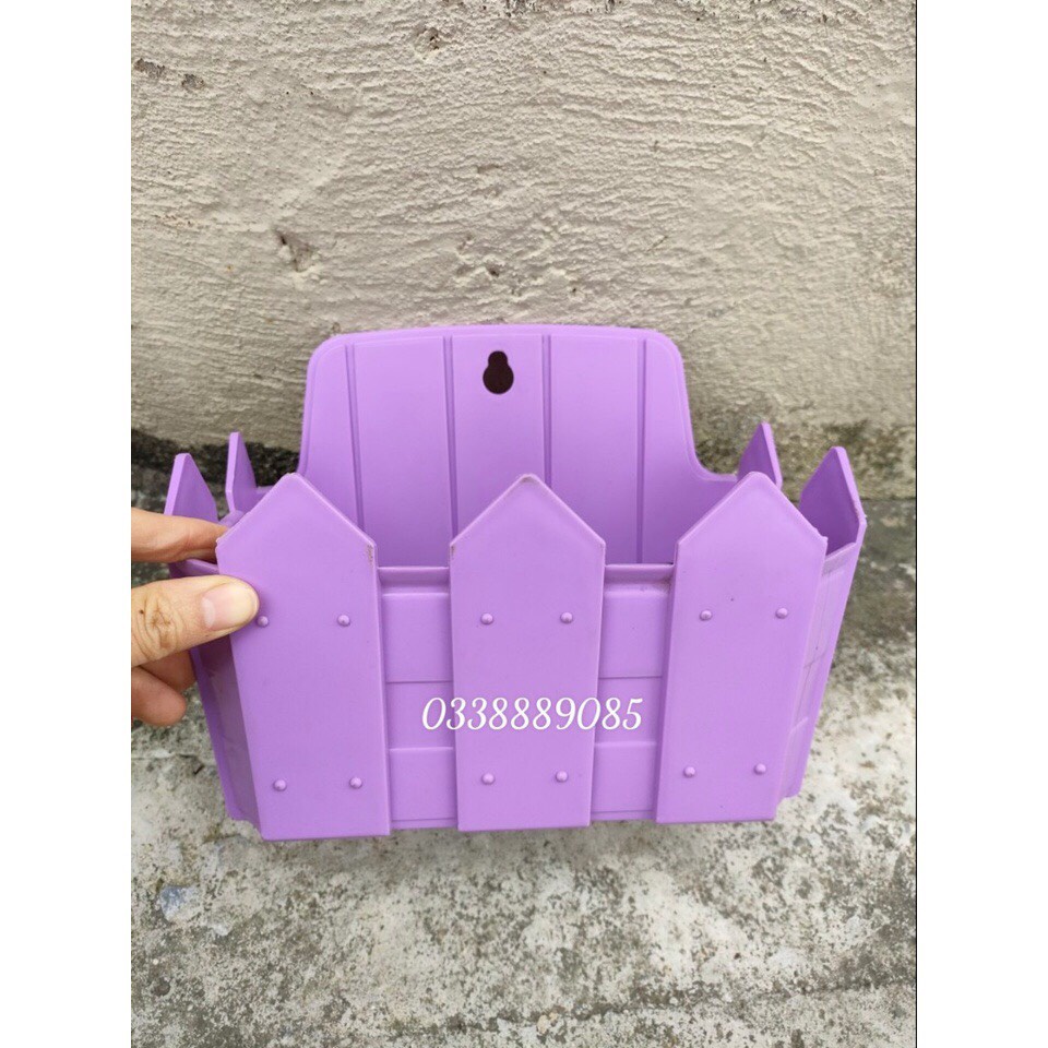 Chậu nhựa hàng rào treo tường trồng cây-loại cao cấp đủ màu