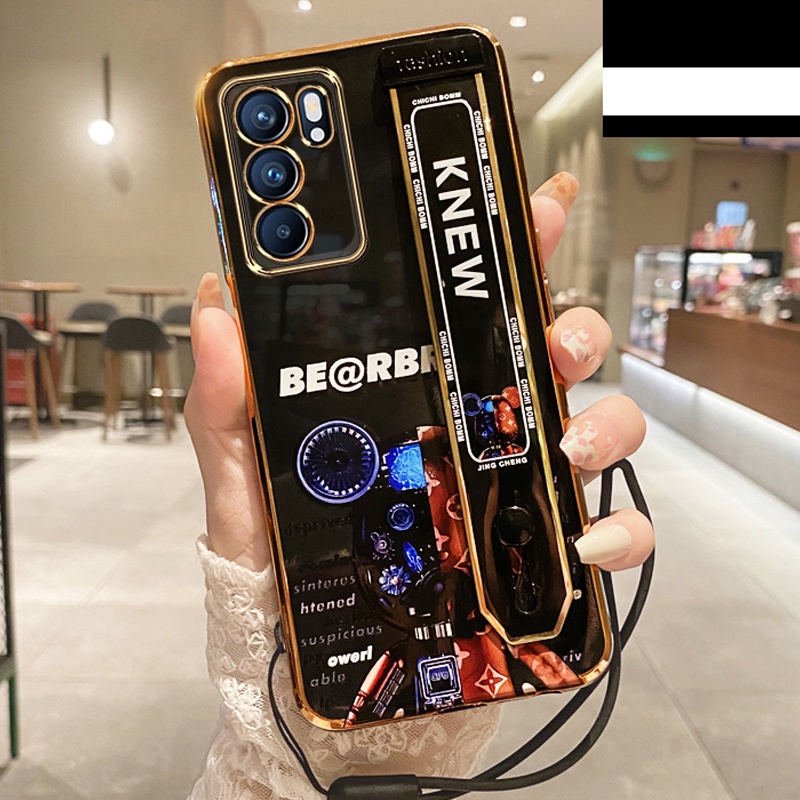 Ốp Điện Thoại Silicon Mềm Có Dây Đeo Cho Oppo Reno6 5G Reno6 Z Reno5 Pro Reno5 Reno4 4G