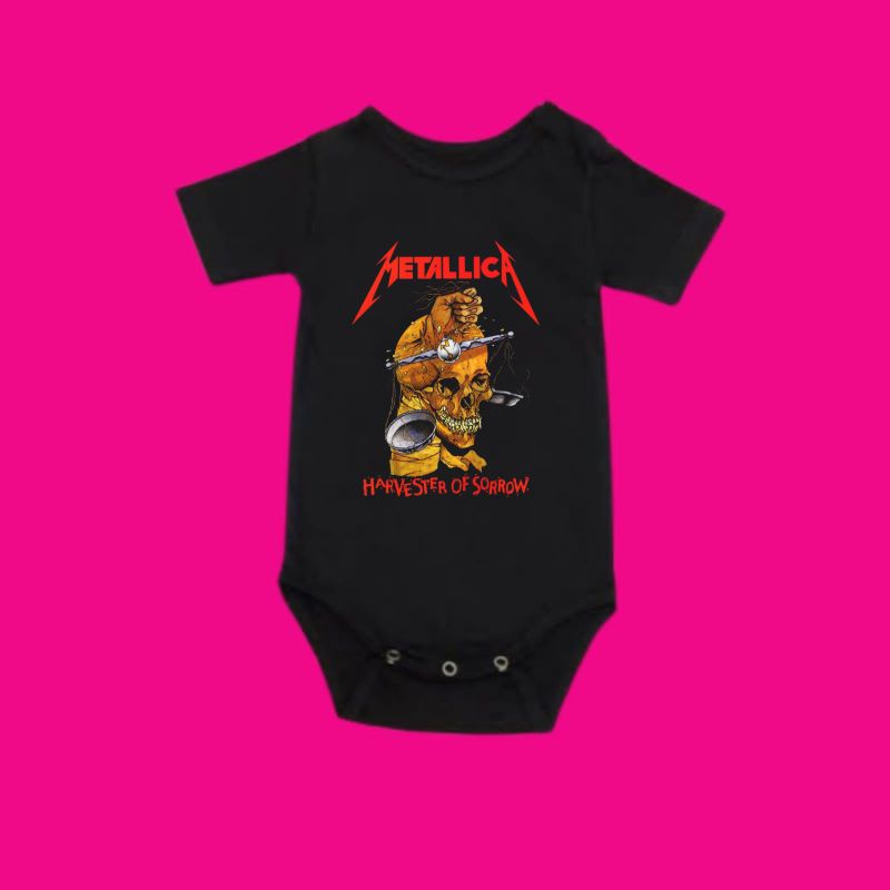 Áo Thun In Hình Ban Nhạc ROCK HARVESTER OF SORROW Cho Bé 0 1 2 3 4 5 6 7 8 9 10 11 12 Tháng Đến 1 Tuổi Bé Trai Bé Gái unisex
