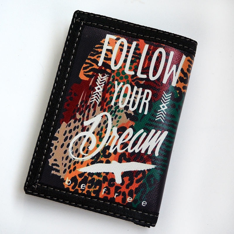 Ví Gấp Ba Khúc Vải canvas Siêu Mỏng Có Khóa Kéo Phong Cách Thể Thao Cho Nam