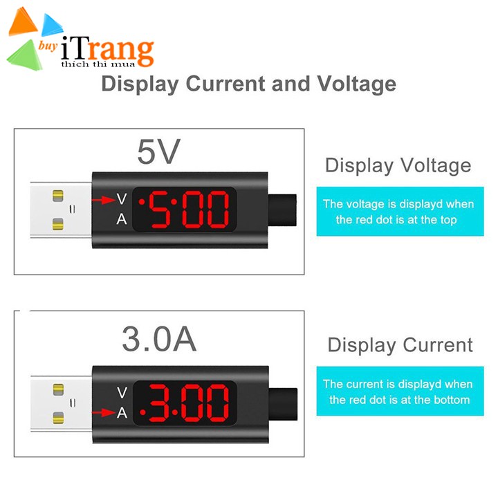 Dây Cáp Sạc Nhanh Hiện Thị Thông Số Cho Micro, Type C và Lingtning