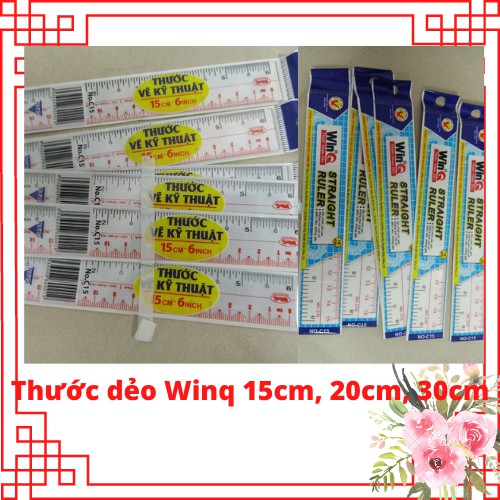 Thước thẳng nhựa dẻo 15cm, 20cm và 30cm