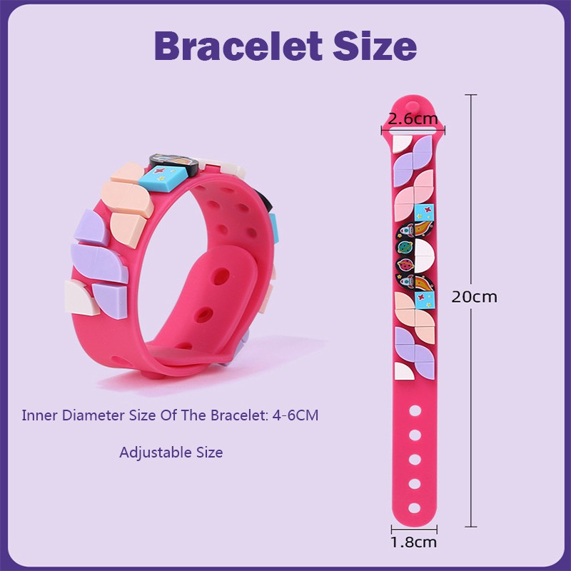 Vòng Tay Lego Hoạ Tiết Chấm Bi Có Thể Điều Chỉnh Độ Dài Dành Cho Trẻ Em DIY