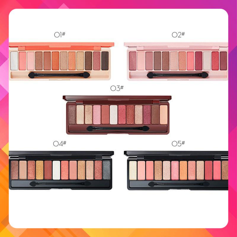 (Rẻ Vô Địch) Phấn Mắt 12 Ô Màu Lameila Play Color Eyes Kèm Cọ Trang Điểm
