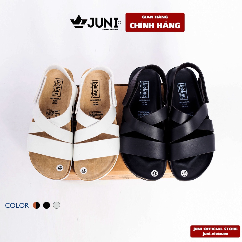 [DA PU-CHỐNG NƯỚC] PU21- Dép sandal quai đôi da PU, đế trấu Bioline - Xuất khẩu châu Âu - Juni Store