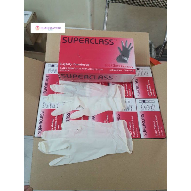 Găng tay y tế HM GLOVE / Superclass/ VGlove/ Latex Thái/ WellGuard hộp 100 cái | BigBuy360 - bigbuy360.vn