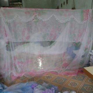 Sỉ màn tuyn dây hoa chống muỗi loại 1m6 x 2m sẵn hàng