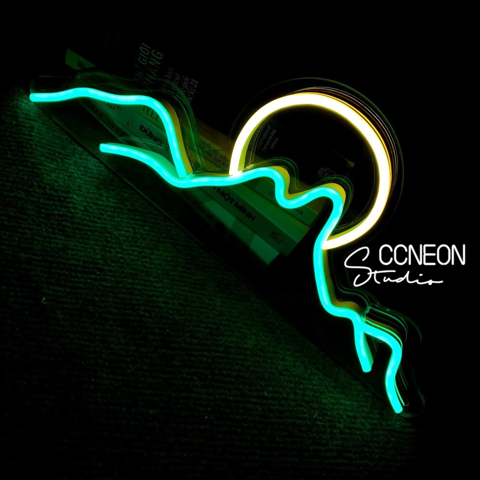 Đèn Trang Trí Led Neon Sign Hình Núi Và Trăng