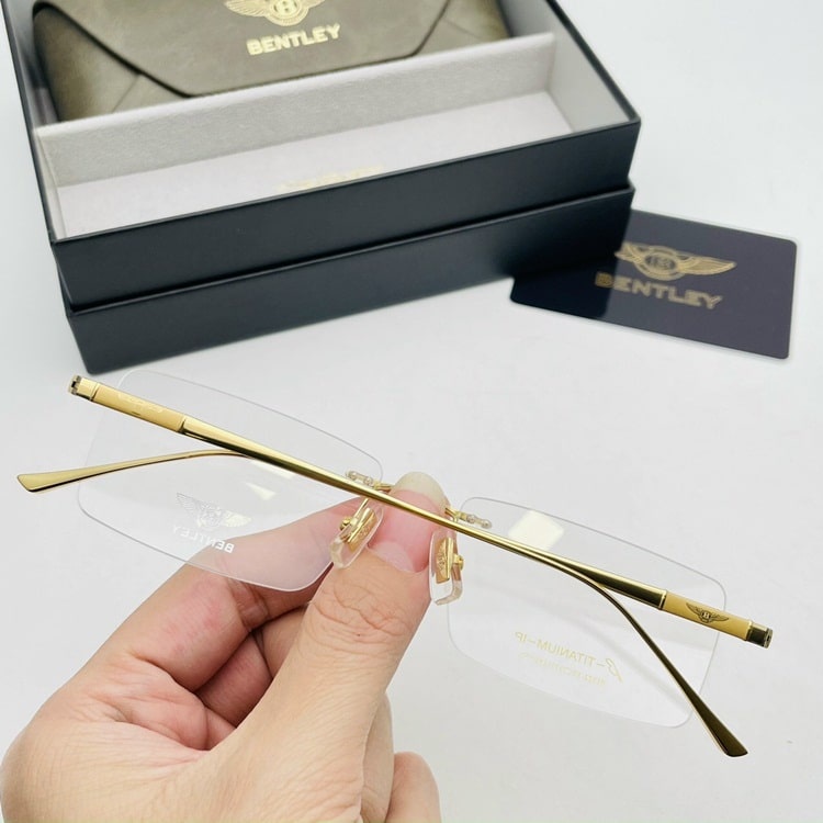 Gọng Kính Cận Kim Loại, Titanium, Kính khoan không viền, Kèm Full Box,Bảo hành 12 tháng - donghokinhmat168