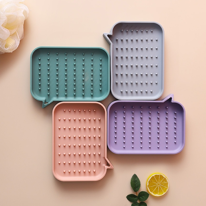 Bộ 2 Khay Silicone Đựng Xà Phòng Ráo Nước Tiện Dụng