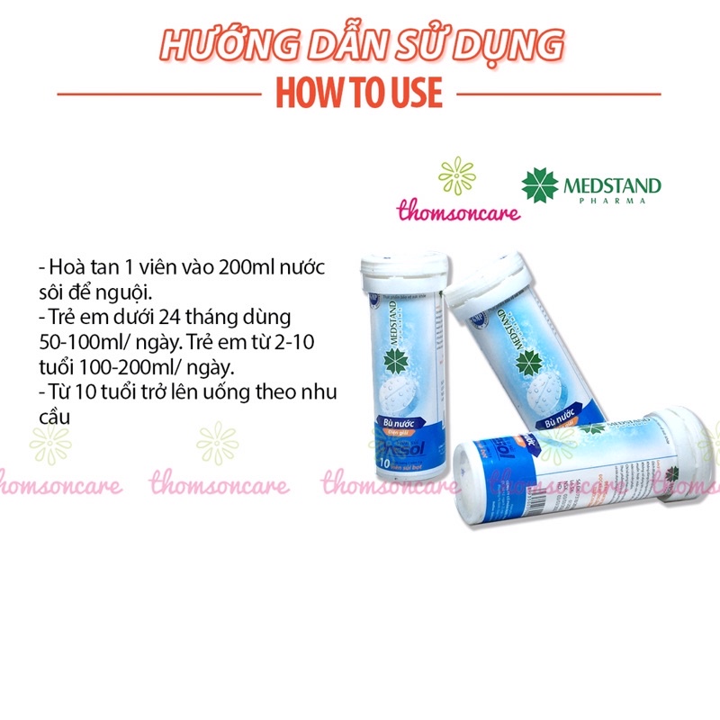 Viên sủi bù nước và chất điện giải  oresol Medstand