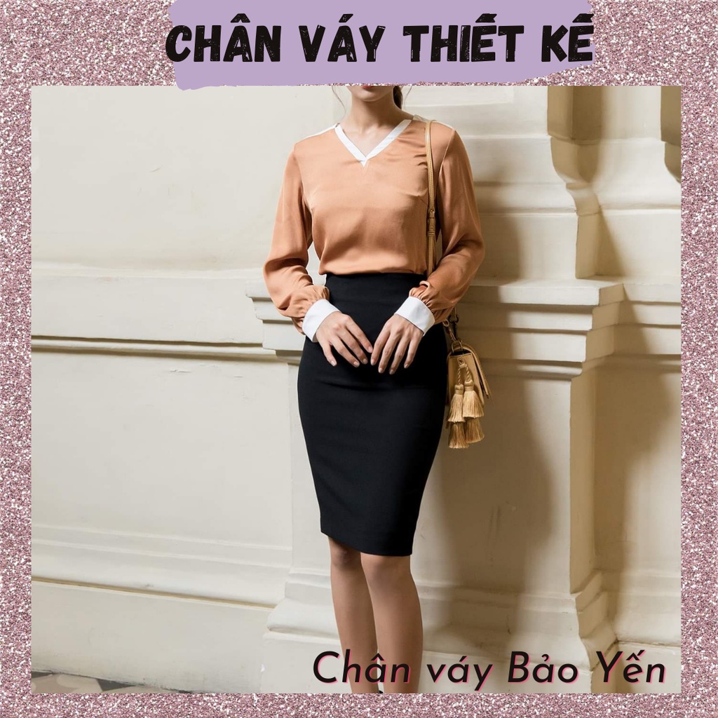 Chân váy bút chì ngắn màu đen xẻ sau(sẵn size)- M1C