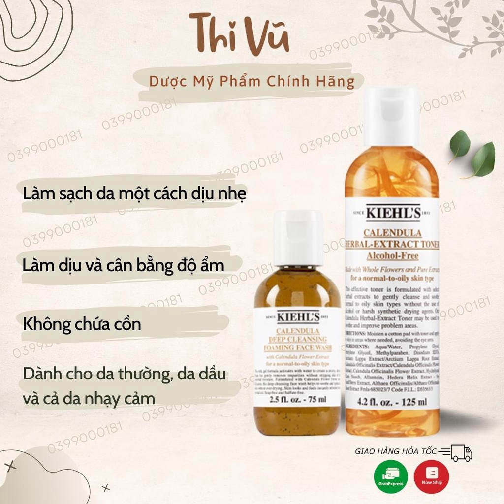 Toner hoa cúc Kiehl's Calendula, nước cân bằng Kiehl's cấp ẩm làm dịu da - Thi Vũ