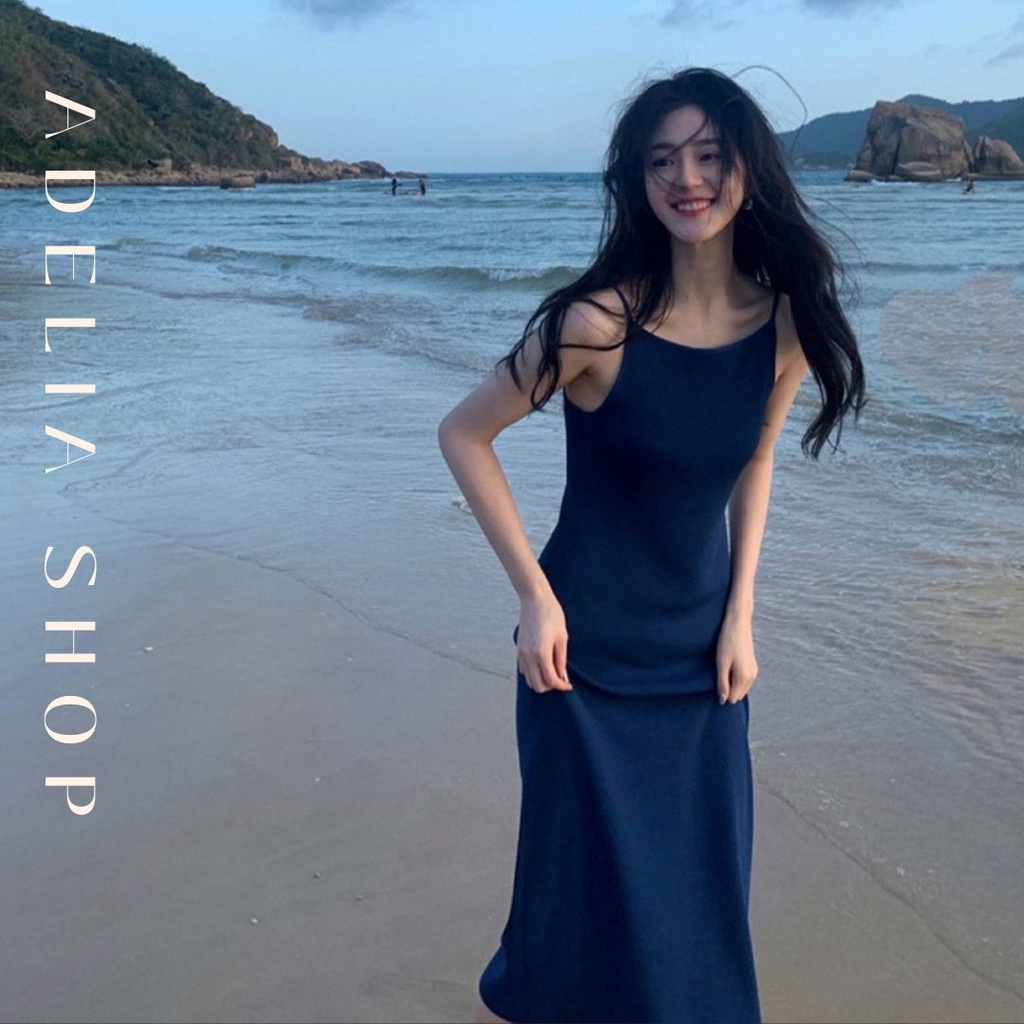 Sẵn - Đầm 2 Dây | Đầm Nữ 2 Dây Đi Biển Dáng Suông Dài Màu Xanh Tiểu Thư Nhẹ Nhàng, Váy Hè Đii Biển 2022 Ulzzang Hàn Quốc
