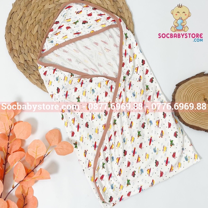 Choàng Ủ Sơ Sinh Vải Sợi Tre Sóc Baby Store 80*80cm