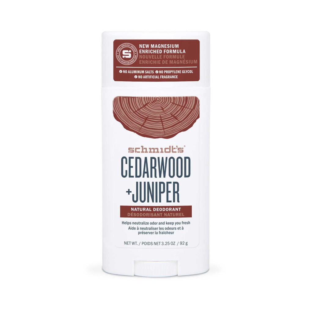 Lăn sáp khử mùi tự nhiên organic Schmidt's Cedarwood + Juniper - Chính Hãng US Mỹ