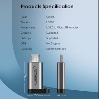 Đầu chuyển Micro USB sang USB-C cao cấp Ugreen 50590