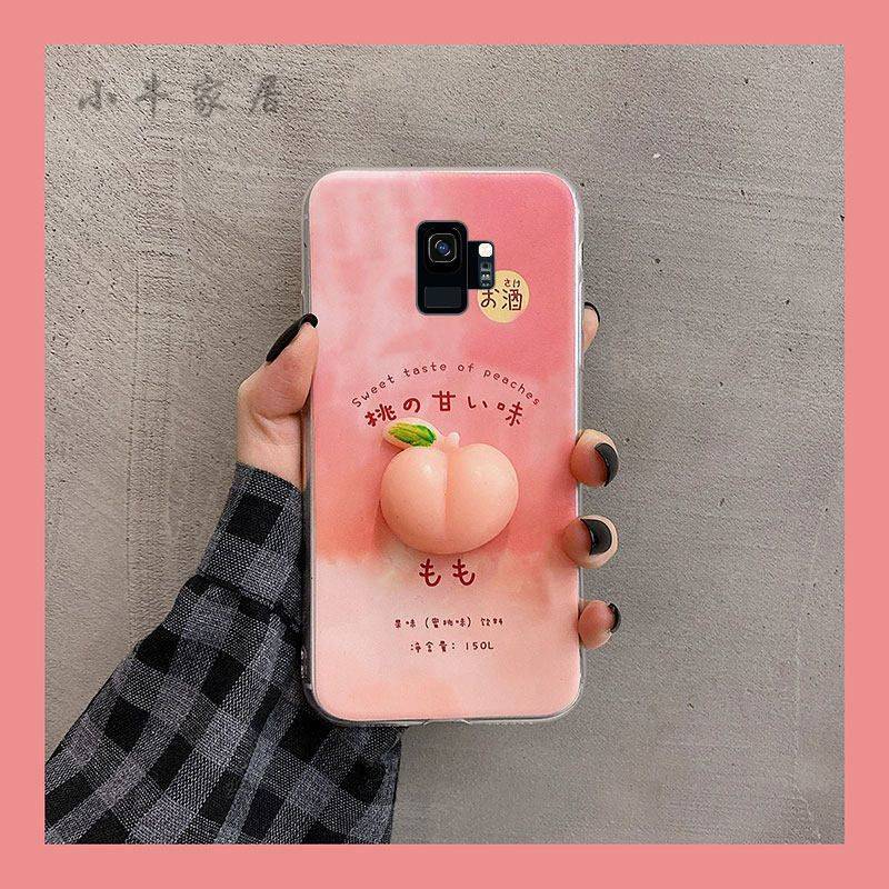Ốp điện thoại họa tiết quả đào màu hồng cho SAMSUNG NOTE 20 S21/ S20/ NOTE 10+ NOTE 9 NOTE 8