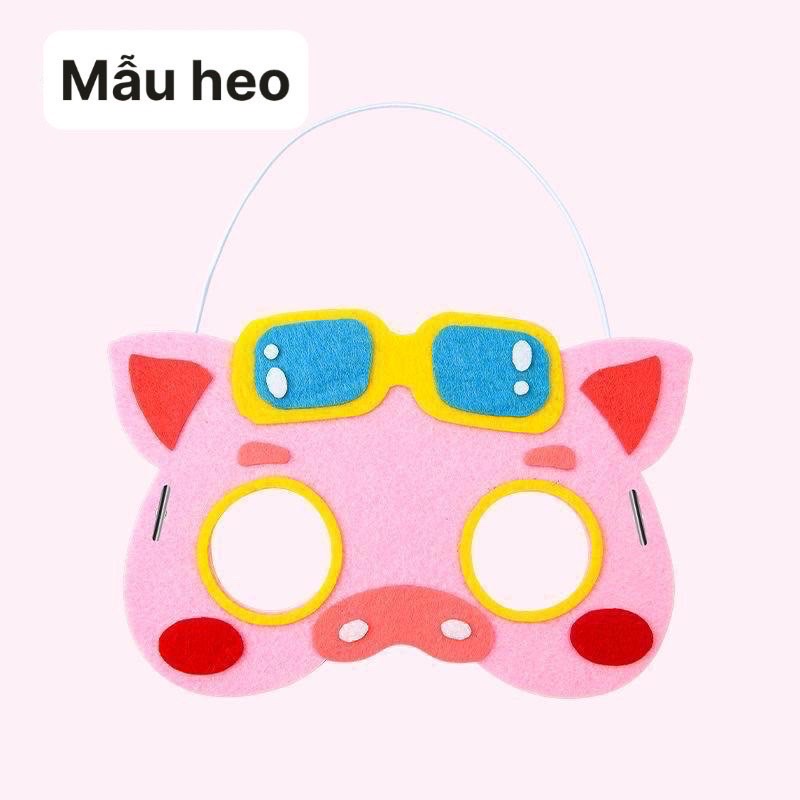 Mặt nạ vải hình thú cho bé, mặt nạ trung thu DIY cho bé, mặt nạ cho bé nhập vai