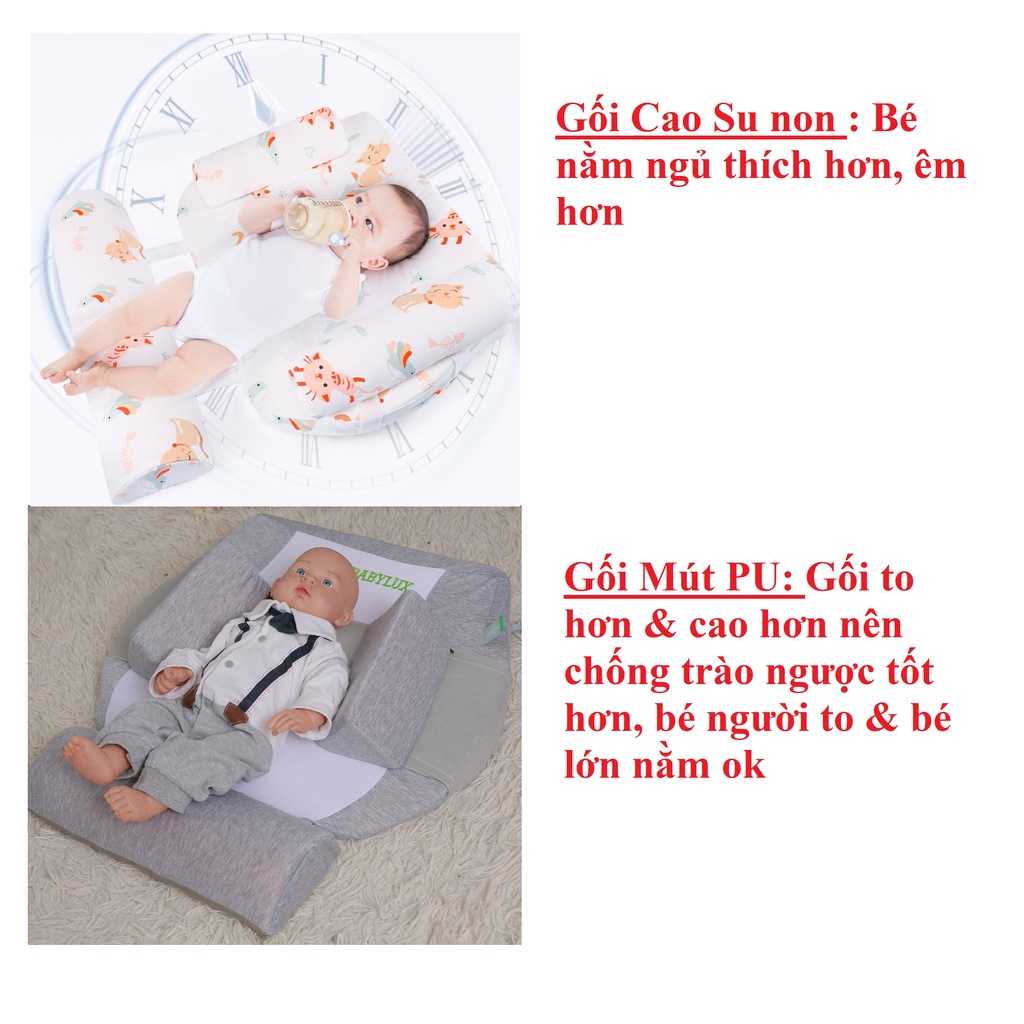 Gối cao su non chống trào ngược 15 độ Babylux