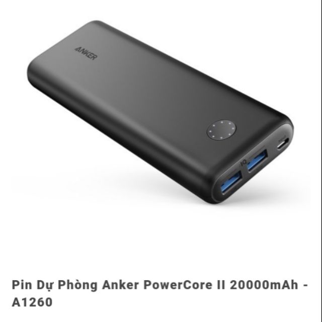 Pin Dự Phòng Anker PowerCore II 20000mAh - A1260