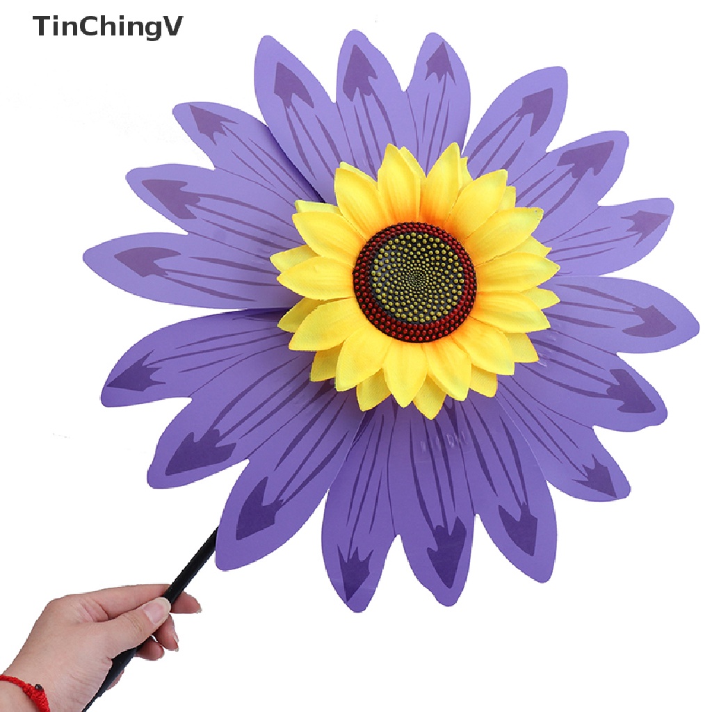 Chong Chóng Hai Lớp Hình Hoa Hướng Dương Trang Trí Sân Vườn