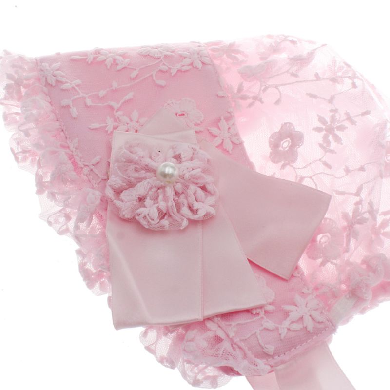 Mũ Trùm Đầu Mùa Hè Phối Ren Hoa Làm Phụ Kiện Chụp Ảnh Cho Bé Gái