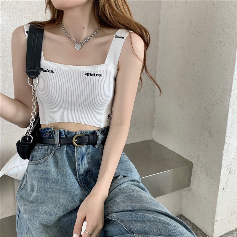 Áo 2 dây bản to croptop Malen