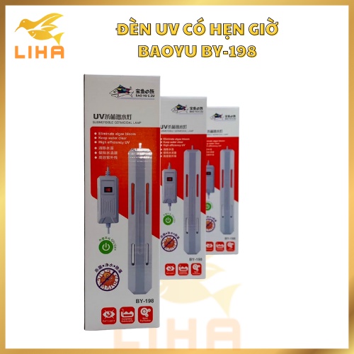 Đèn UV Có Hẹn Giờ Baoyu BY-198 - Đèn UV 7W 9W 11W Diệt Rêu, Diệt Khuẩn Cho Bể Cá