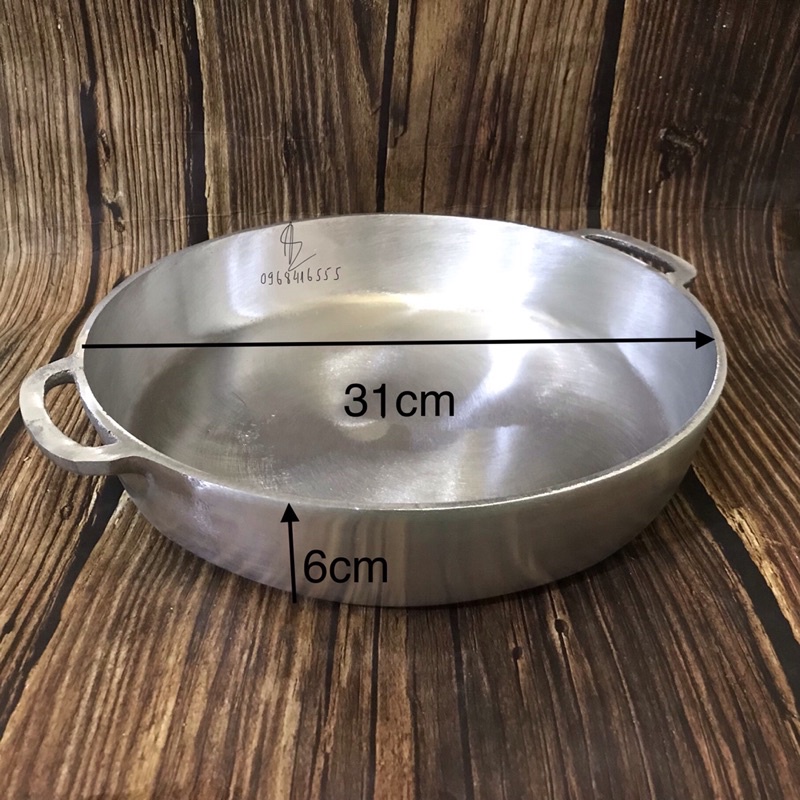 Chảo gang đường kính 31cm, 25cm - chiên rán - nhẵn bóng, chống dính tự nhiên