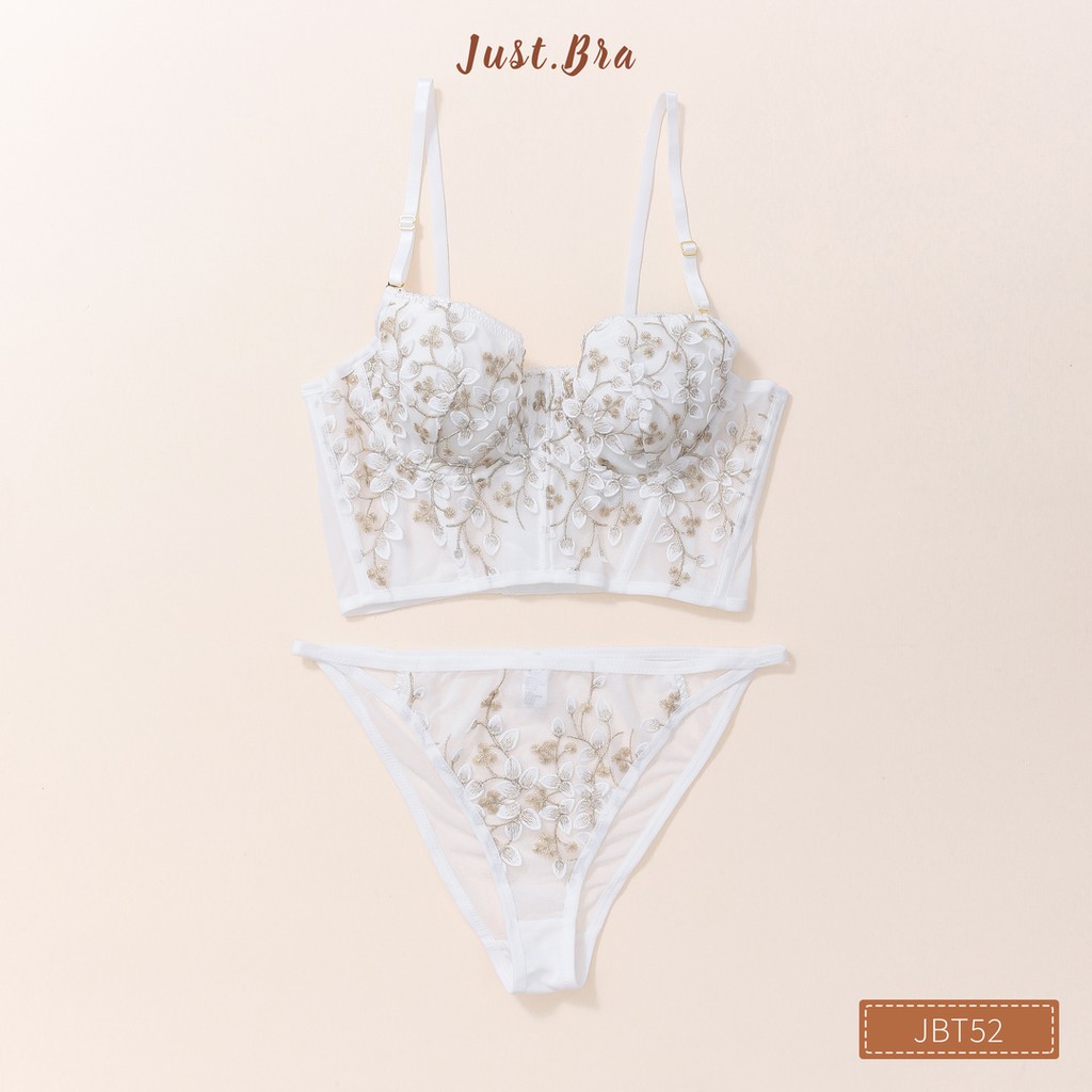 Sét đồ lót Just Bra thiết kế sang trọng, bản lưng ren to và rộng JBT52 | BigBuy360 - bigbuy360.vn