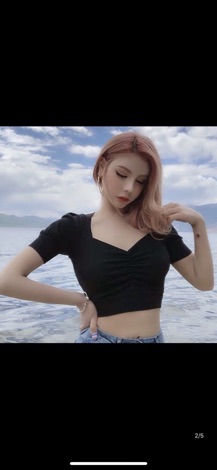 Áo croptop borip rút ngực trơn (kèm ảnh chụp)