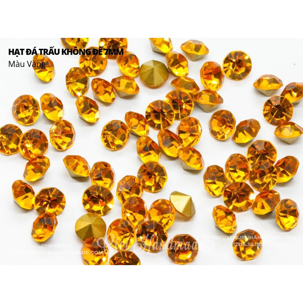 Set 10 hạt đá trấu không đế size 7mm Cici Handmade chuyên hạt đá hạt pha lê hạt cườm hạt trang sức tự làm
