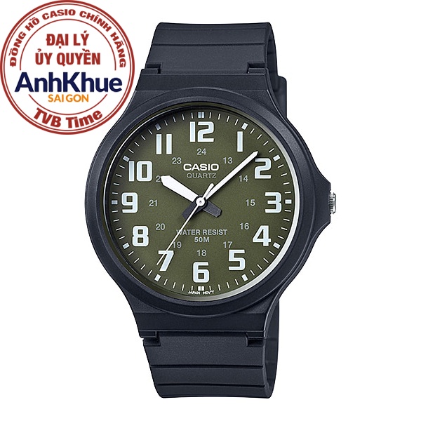 Đồng hồ nam dây nhựa Casio chính hãng Anh Khuê MW-240-3BVDF (43mm)