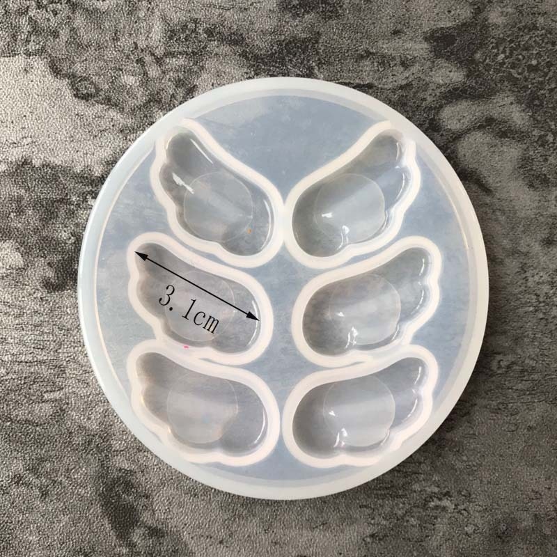 Khuôn Silicone Làm Trang Sức Hình Cánh Thiên Thần 6 Ngăn