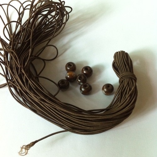 Cuộn Thun Chỉ Màu Nâu Dài 20 Mét Đường Kính Sợi 1MM Co Giãn Hợp Cho Bạn Làm Handmade Và May Mặc