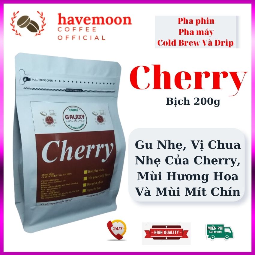 Cà Phê Nguyên Chất Cafe Cherry Rang Mộc Pha Phin, Pha Máy Gu Nhẹ, Vị Chua Nhẹ Của Cherry, Mùi Hương Hoa Và Mùi Mít Chín