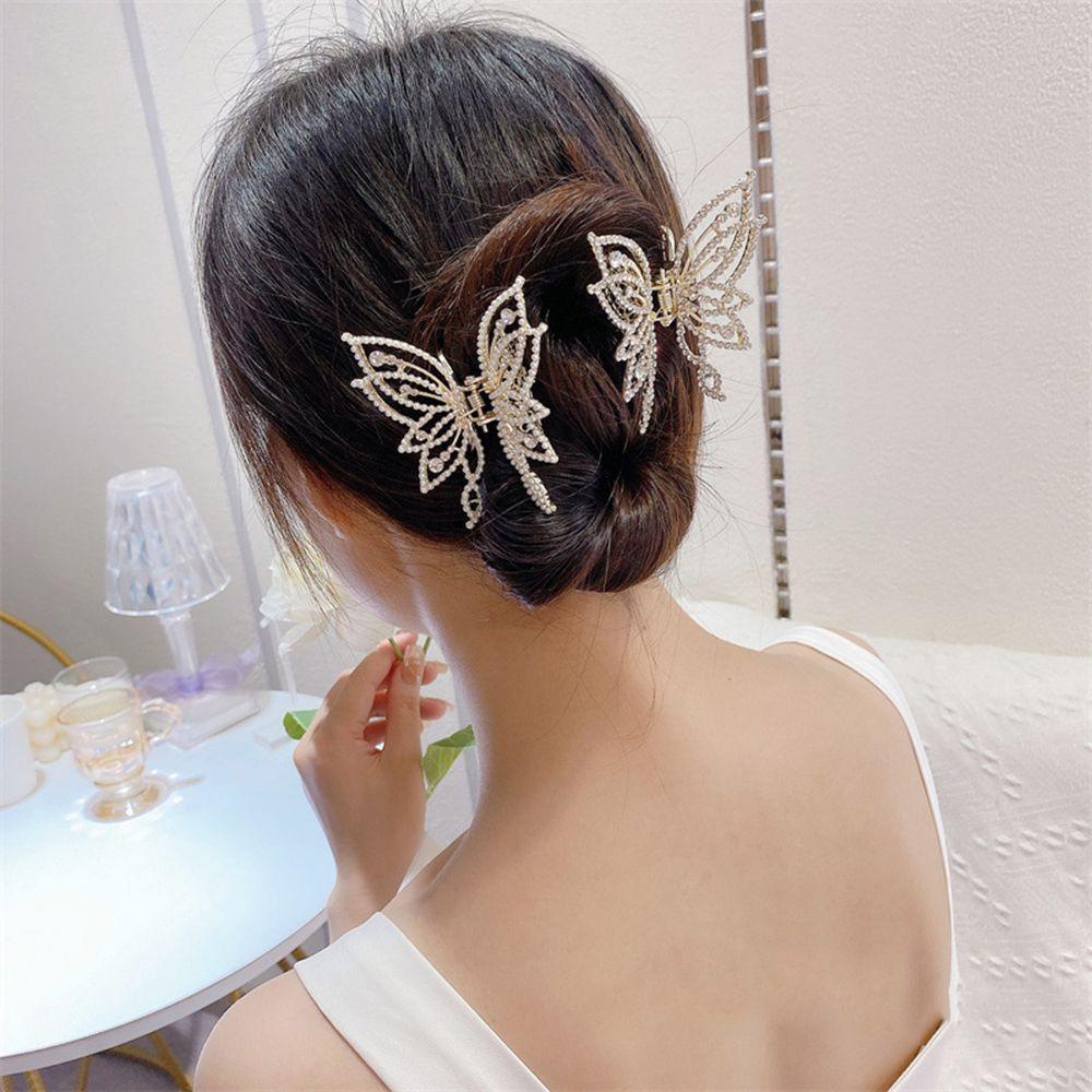 QQMALL Kẹp Tóc Đuôi Ngựa Hình Bướm / Cá Mập Phong Cách Hàn Quốc Thanh Lịch Dành Cho Bạn Nữ
