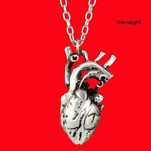 (Travelight) Vòng cổ Mặt Hình Trái Tim Người 3D Rỗng Phong Cách Punk Cổ Điển Cho Nam