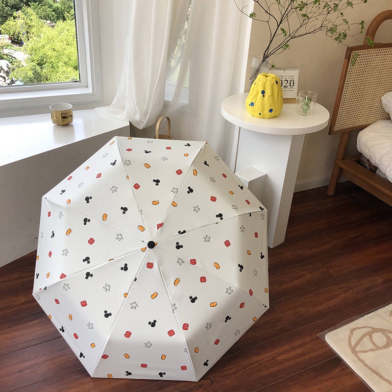 Dù Che Mưa Nắng Tự Động Chống Tia Cực Tím Họa Tiết Chuột Mickey Dễ Thương Cho Bé Gái