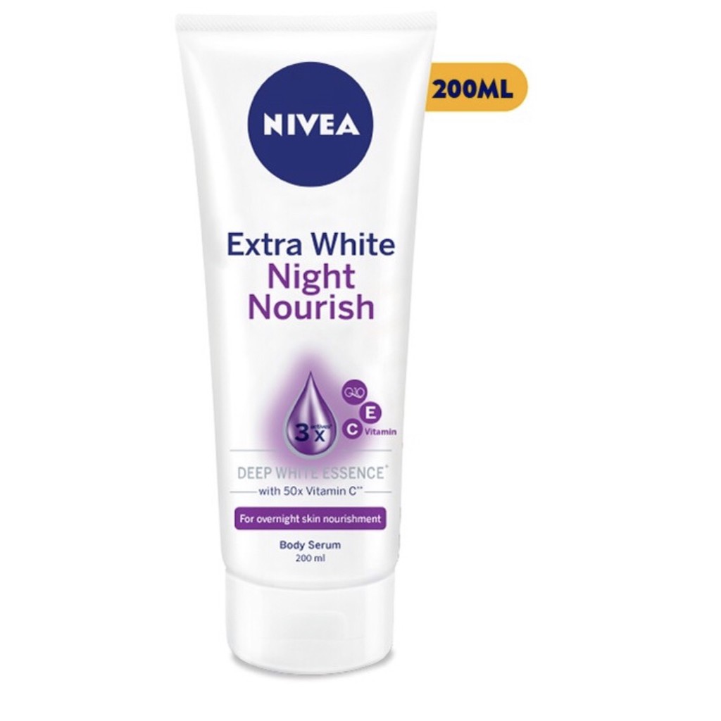 Tinh chất dưỡng thể dưỡng trắng NIVEA giúp phục hồi &amp; săn da ban đêm (200ml)