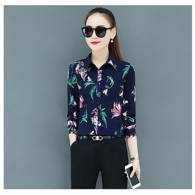 Sơ mi nữ công sở thiết kế họa tiết hoa lá SM39