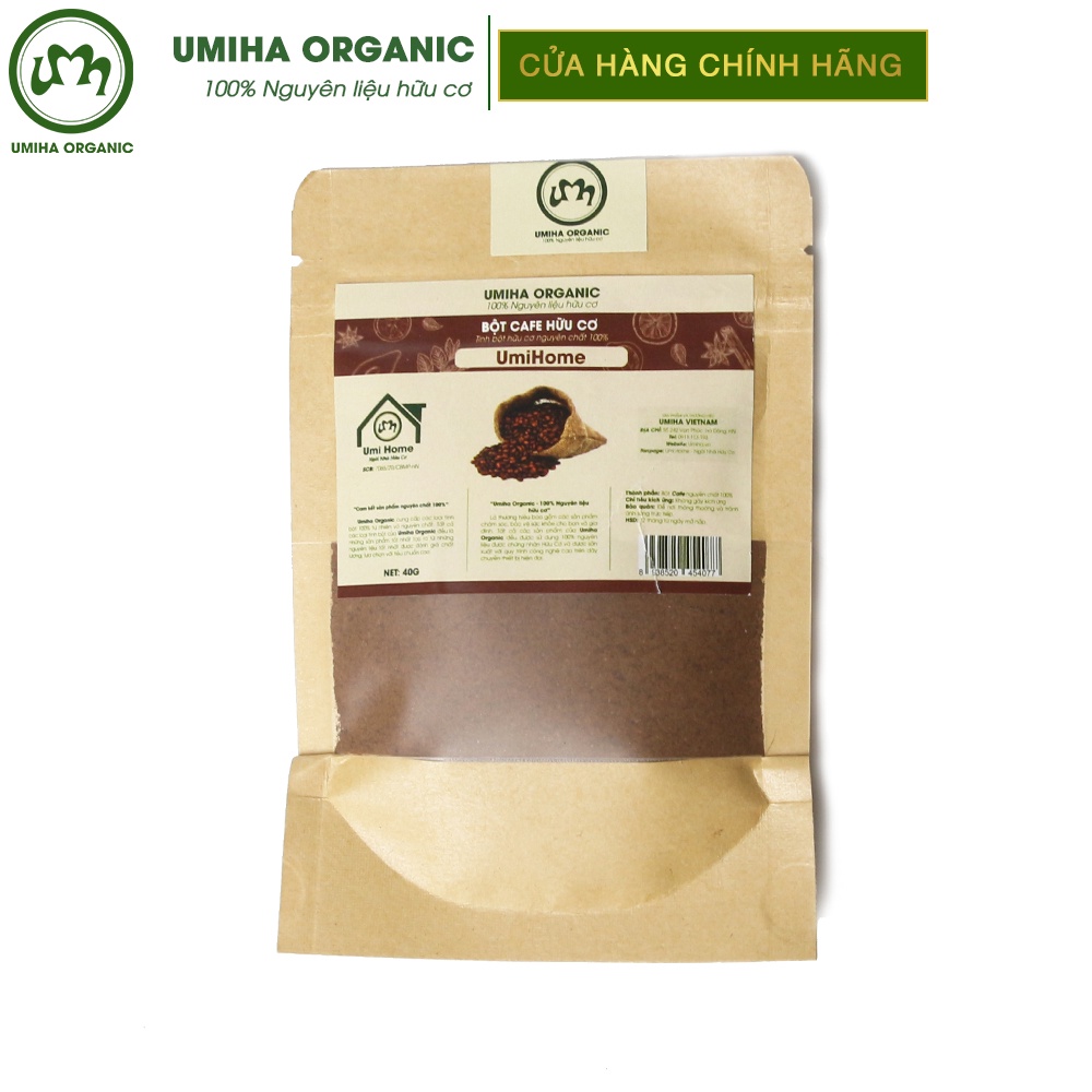 Bột Cà Phê dưỡng trắng da hữu cơ UMIHA nguyên chất 40G | Coffee Powder 100% Organic